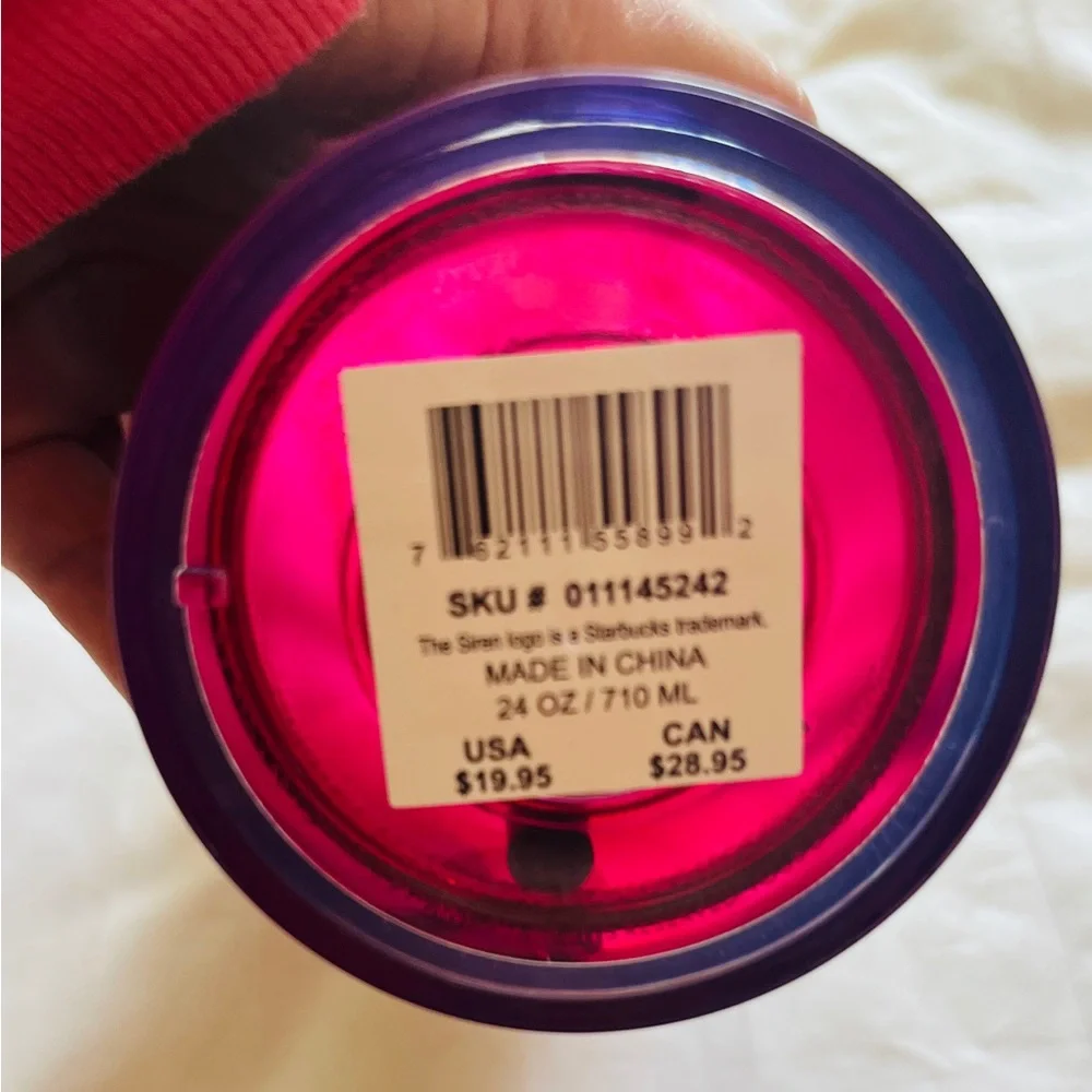 Starbucks Fuschia Floral New w Tag Straw  Retails $19.95 Pink Tropical
